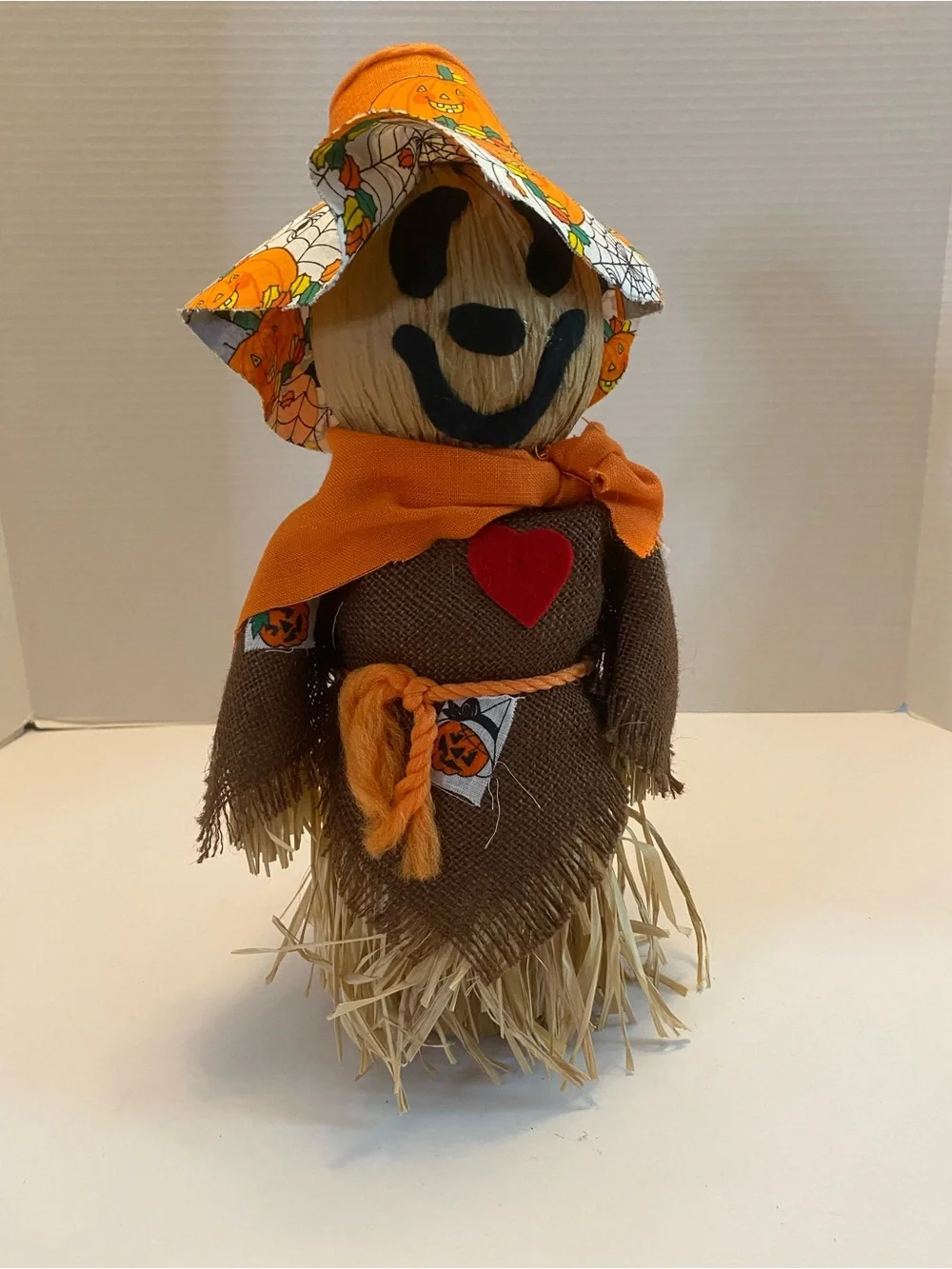 Scarecrow Harvest Decor Fabric Tabletop Decoration Fall Thanksgiving Straw